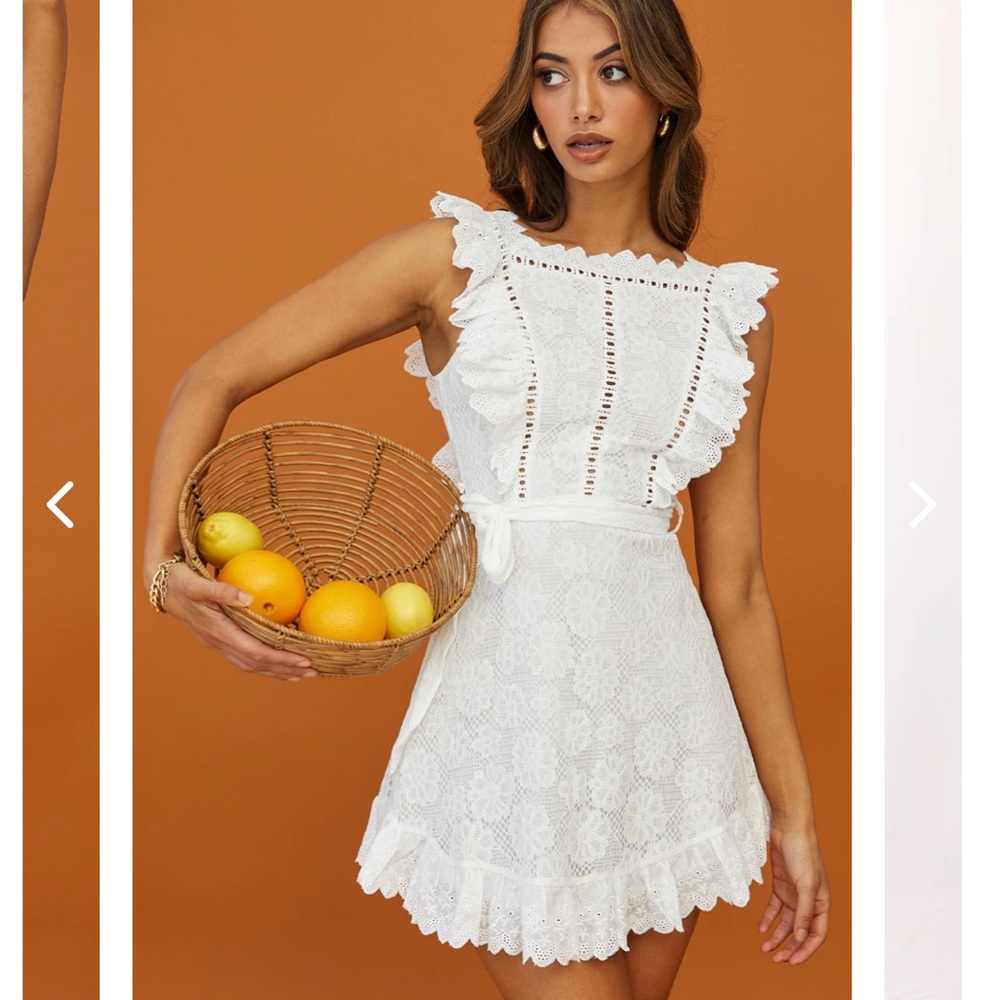 REPOSH: Prairie Crochet Frill Dress White Size Small